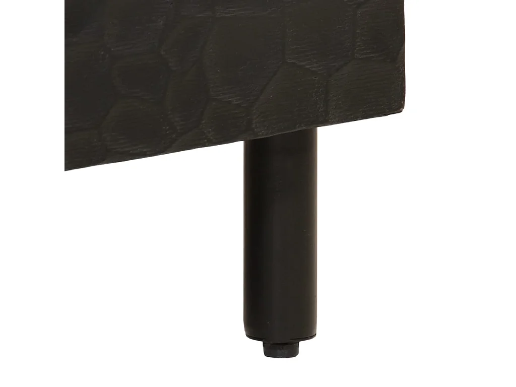 Armoires latérales 2pièces noir 60x33x75cm bois massif de manguier