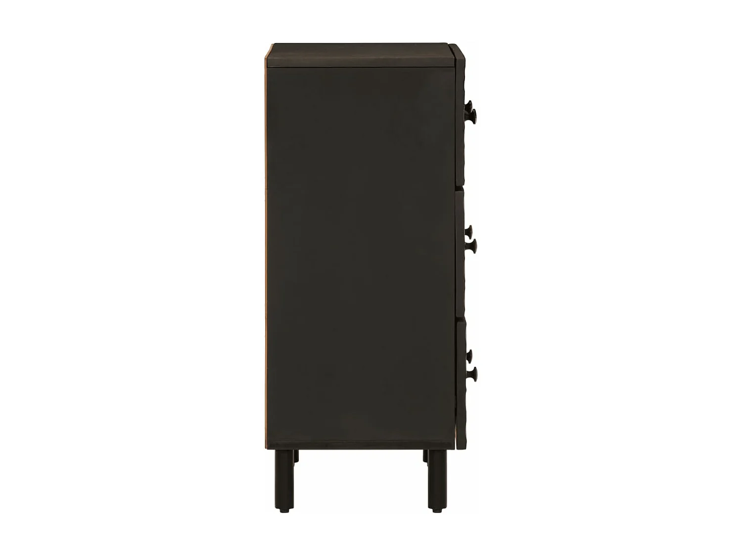 Armoires latérales 2pièces noir 60x33x75cm bois massif de manguier