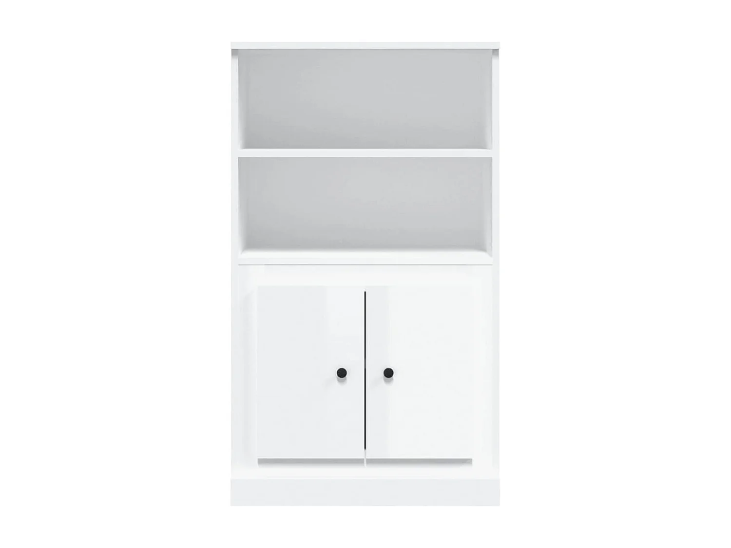 Buffet haut blanc brillant 60x35,5x103,5 cm bois d'ingénierie