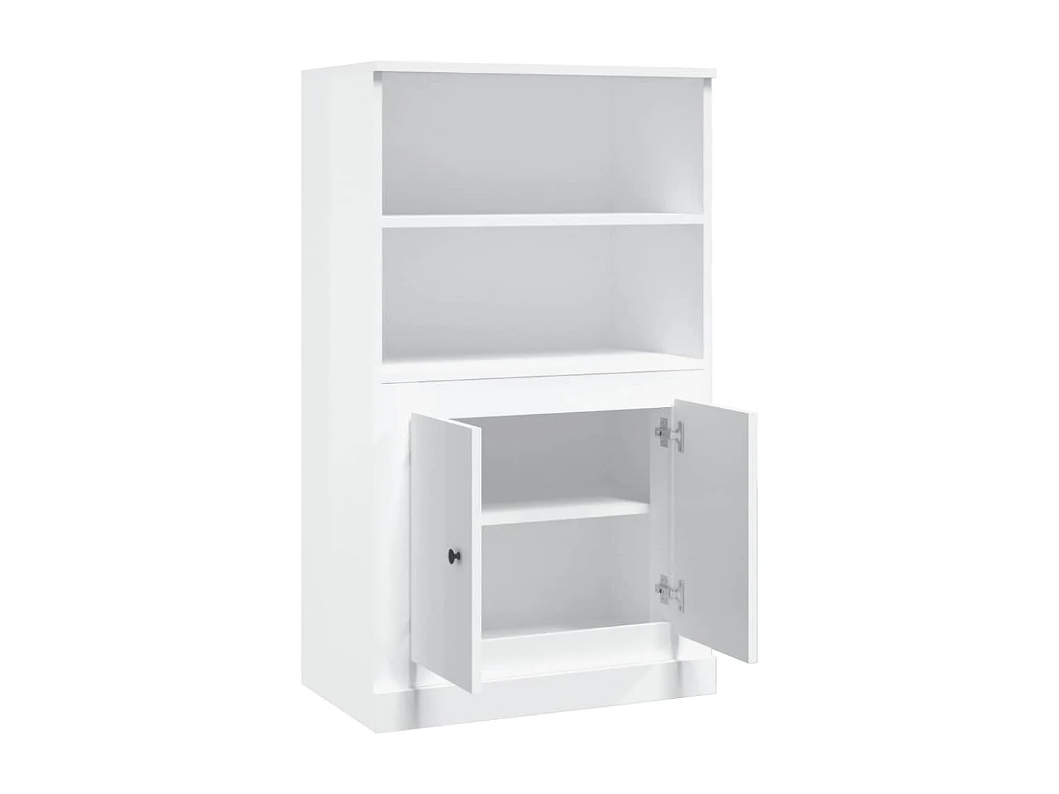 Buffet haut blanc brillant 60x35,5x103,5 cm bois d'ingénierie