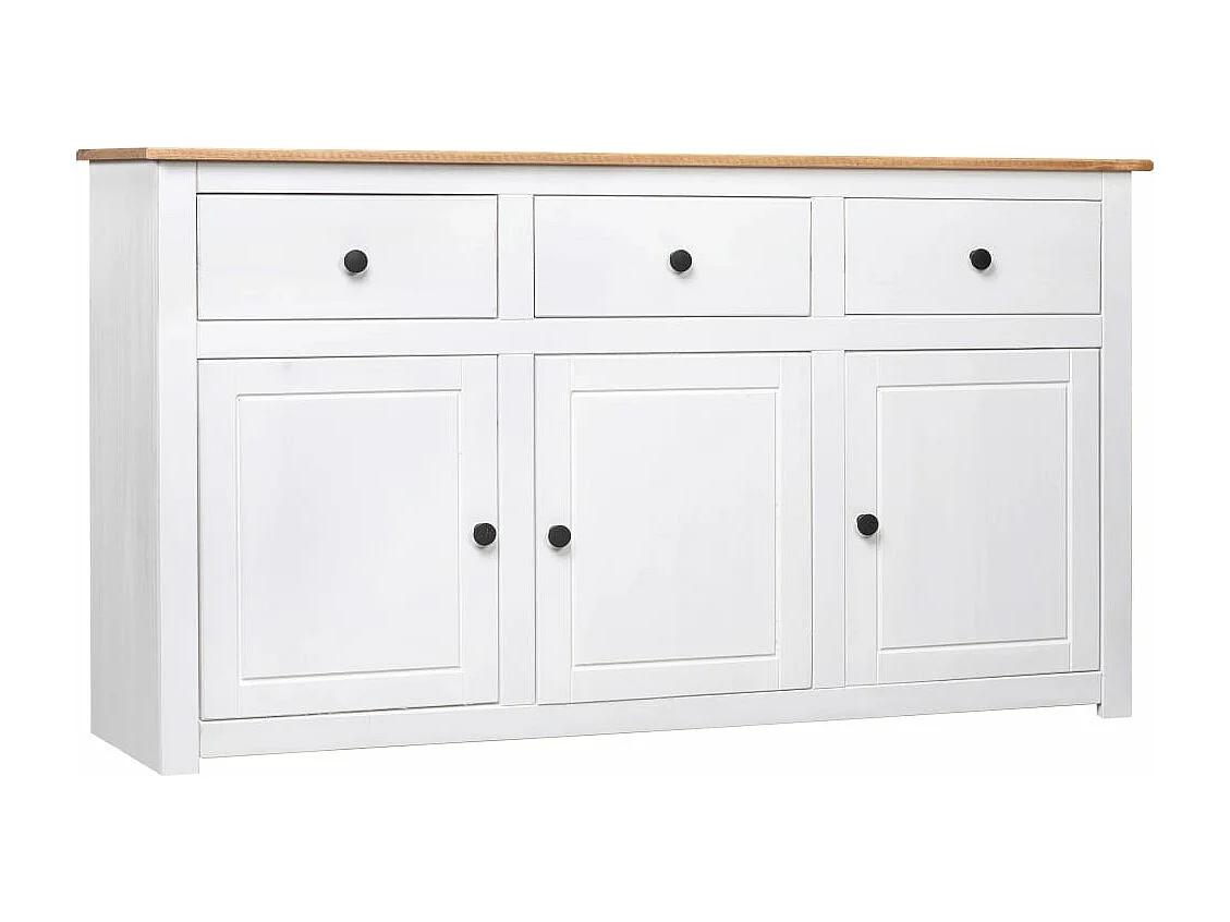 Dressoir Panama Range 135x40x80 cm massief grenenhout wit