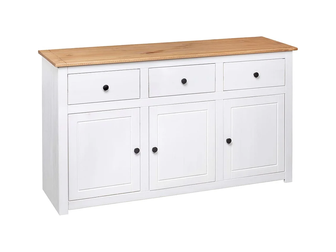 Dressoir Panama Range 135x40x80 cm massief grenenhout wit