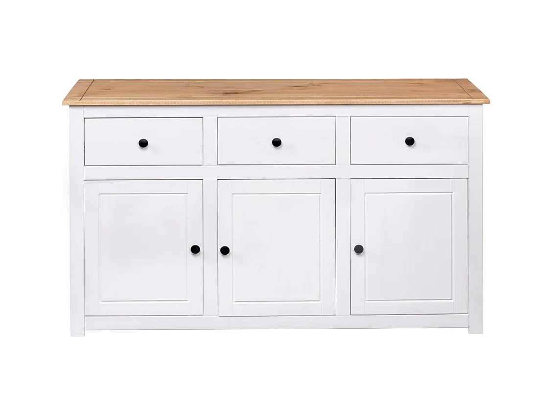 Dressoir Panama Range 135x40x80 cm massief grenenhout wit
