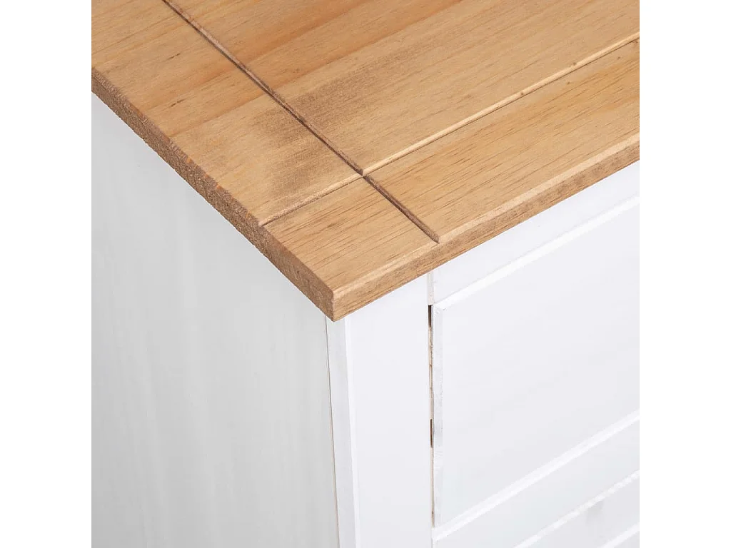 Dressoir Panama Range 135x40x80 cm massief grenenhout wit