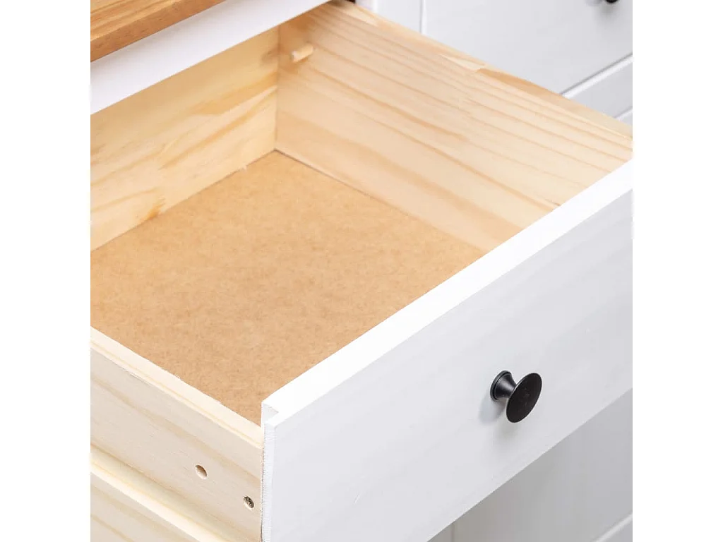 Dressoir Panama Range 135x40x80 cm massief grenenhout wit