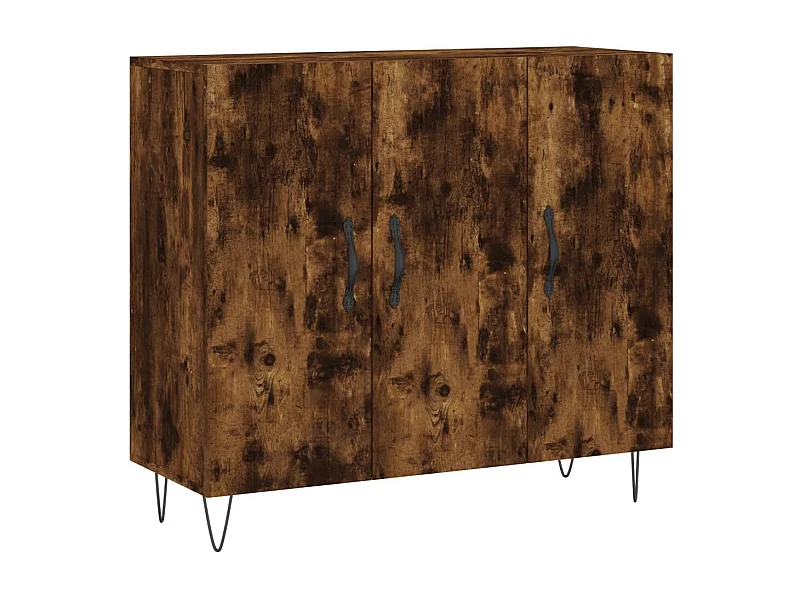 Aparador de madera de ingeniería roble ahumado 90x34x80 cm