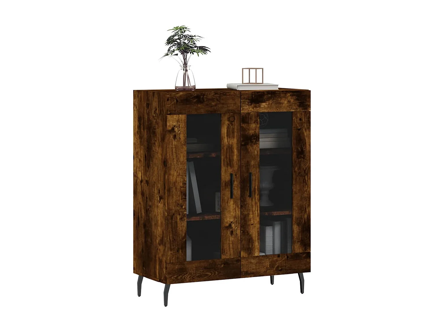 Buffet chêne fumé 69,5x34x90 cm bois d'ingénierie