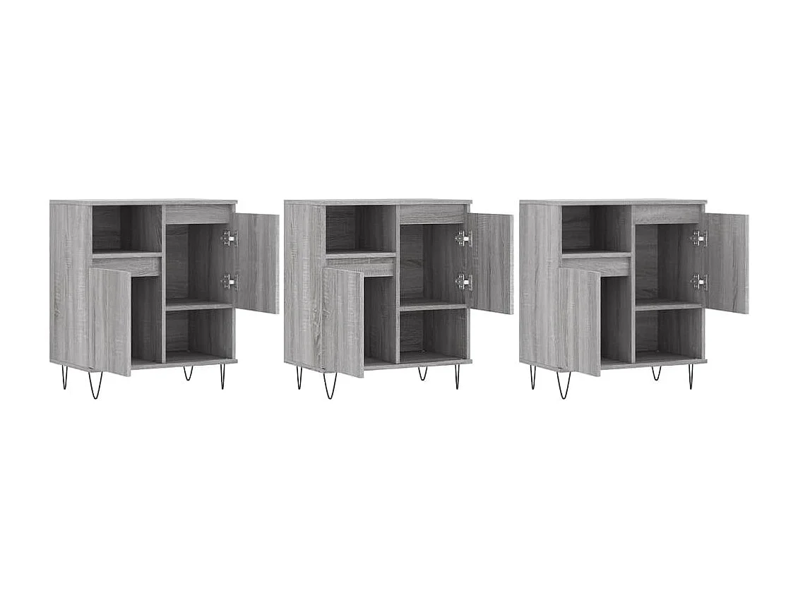 Buffets 3 pièces Sonoma gris Bois d'ingénierie