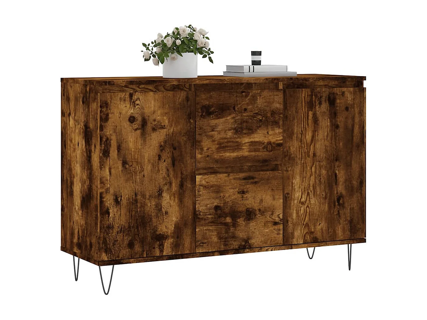 Dressoir 101,5x35x70 cm bewerkt hout gerookt eikenkleurig