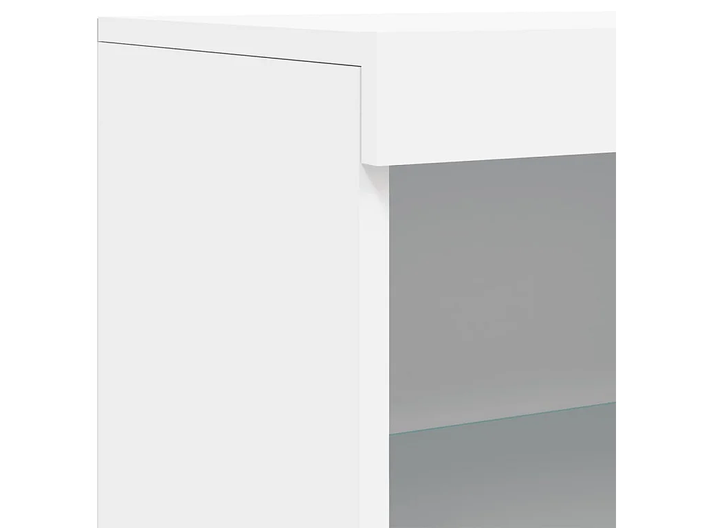 Buffet avec lumières LED blanc 60,5x37x100 cm