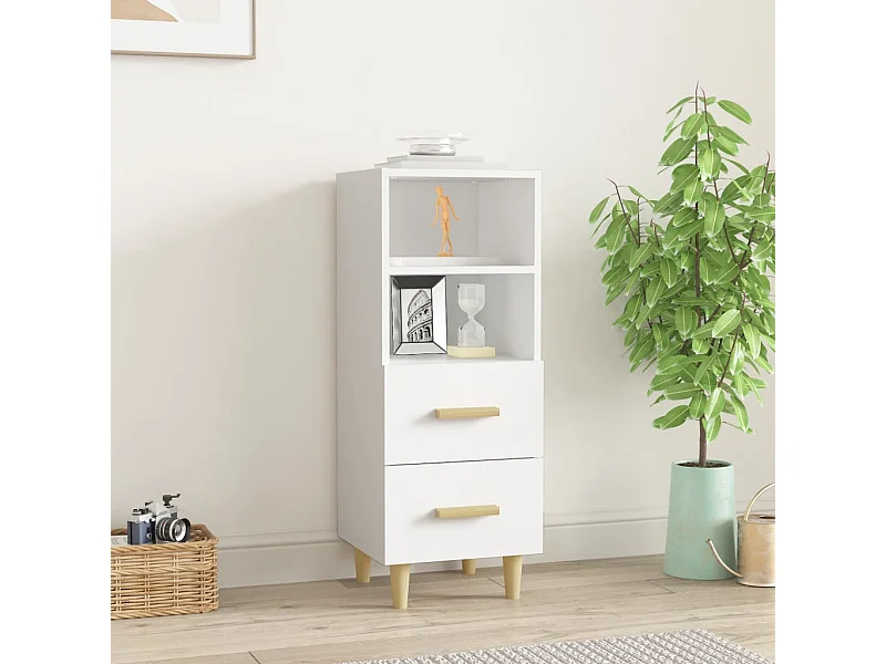 Buffet Blanc 34,5x34x90 cm Bois d'ingénierie