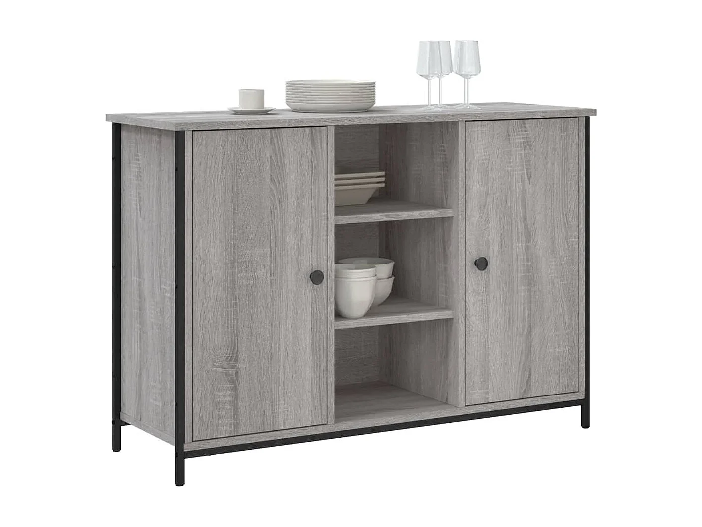 Buffet sonoma gris 100x35x70 cm bois d'ingénierie