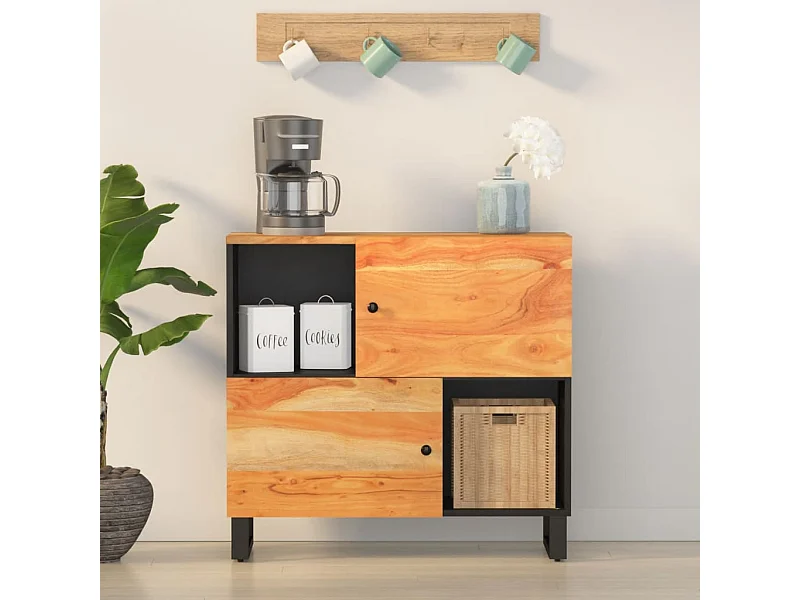 Buffet avec 2 portes 80x33x75 cm bois massif d'acacia