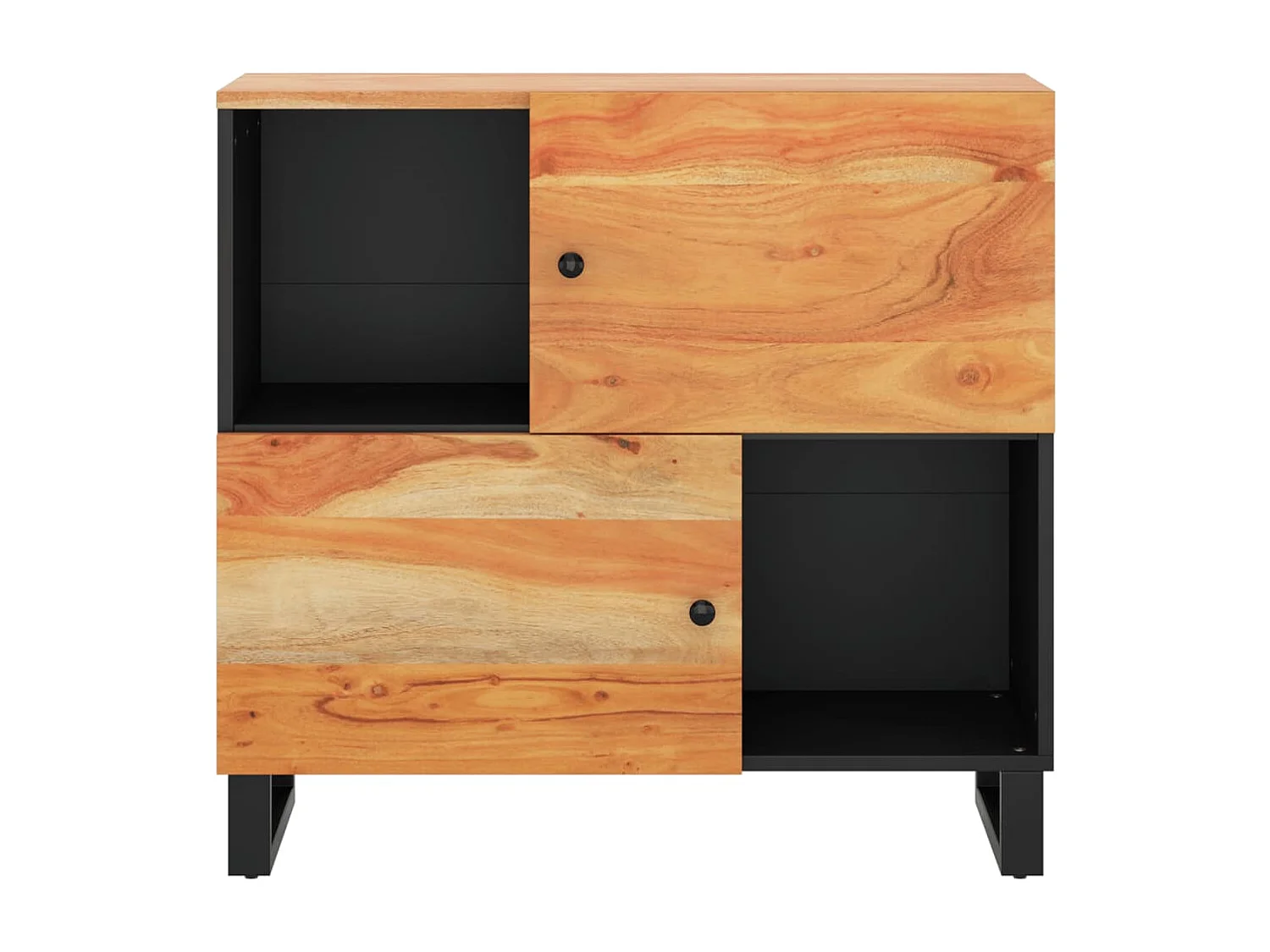 Buffet avec 2 portes 80x33x75 cm bois massif d'acacia
