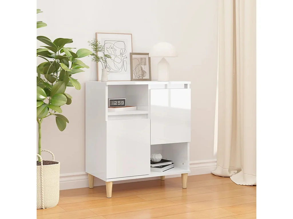 Aparador 60x35x70 cm derivados de madeira branco brilhante