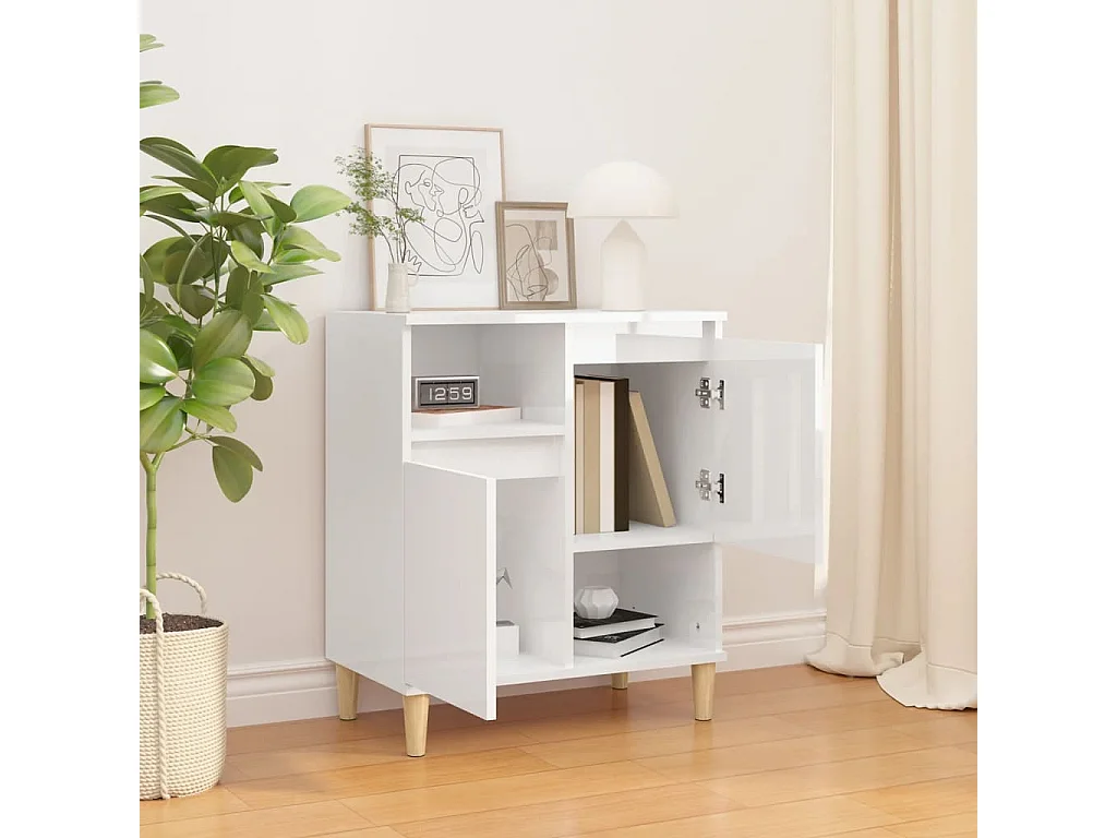 Aparador 60x35x70 cm derivados de madeira branco brilhante