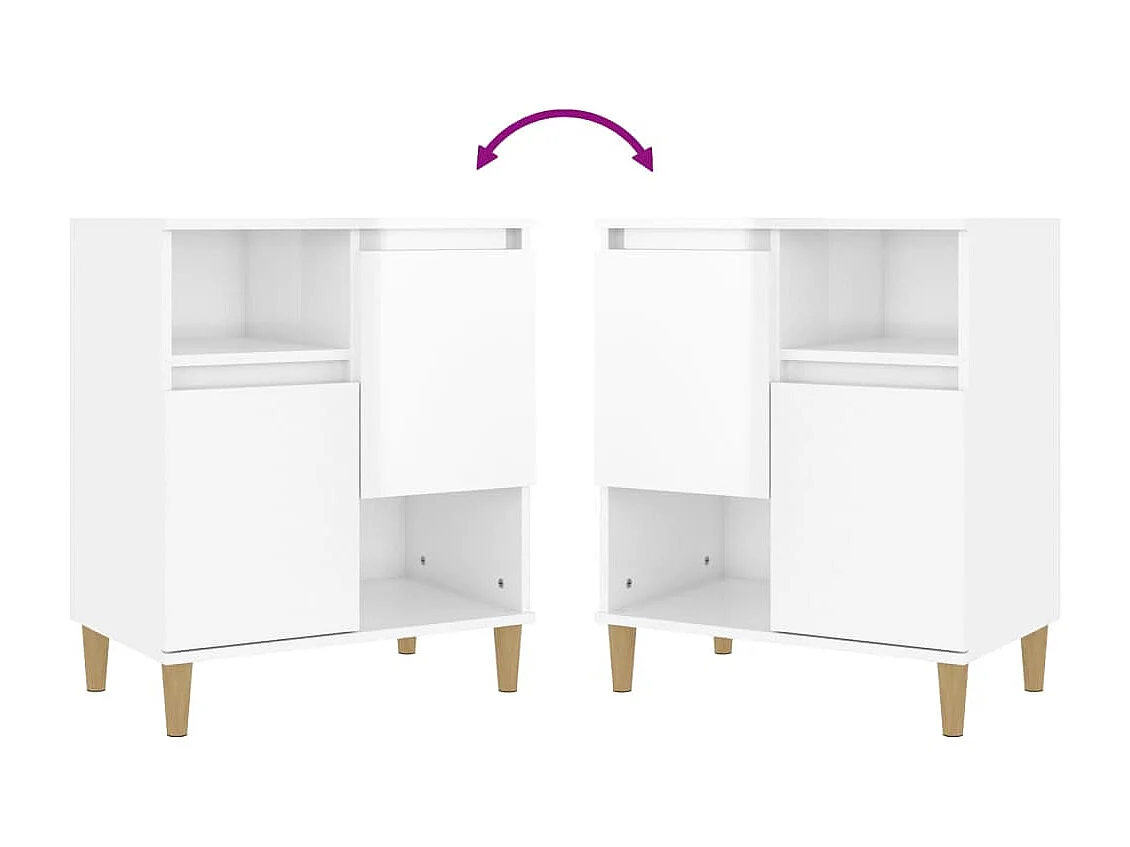 Aparador 60x35x70 cm derivados de madeira branco brilhante