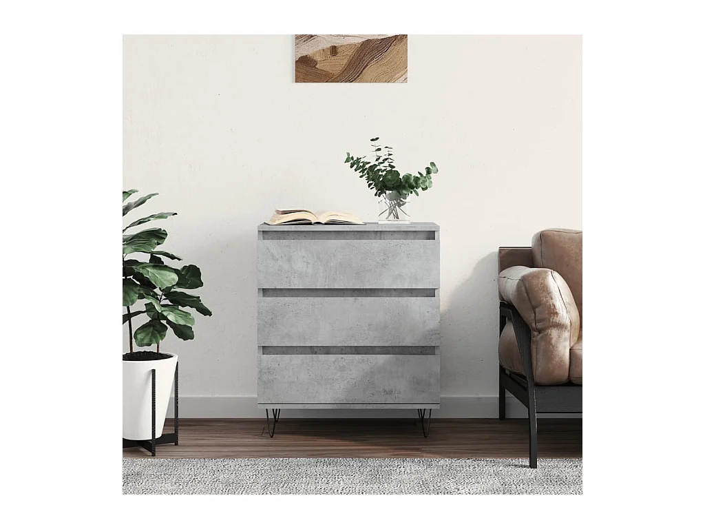 Buffet Gris béton 60x35x70 cm Bois d'ingénierie