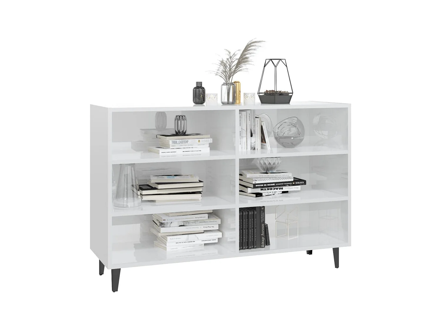 Buffet Blanc brillant 103,5x35x70 cm Aggloméré