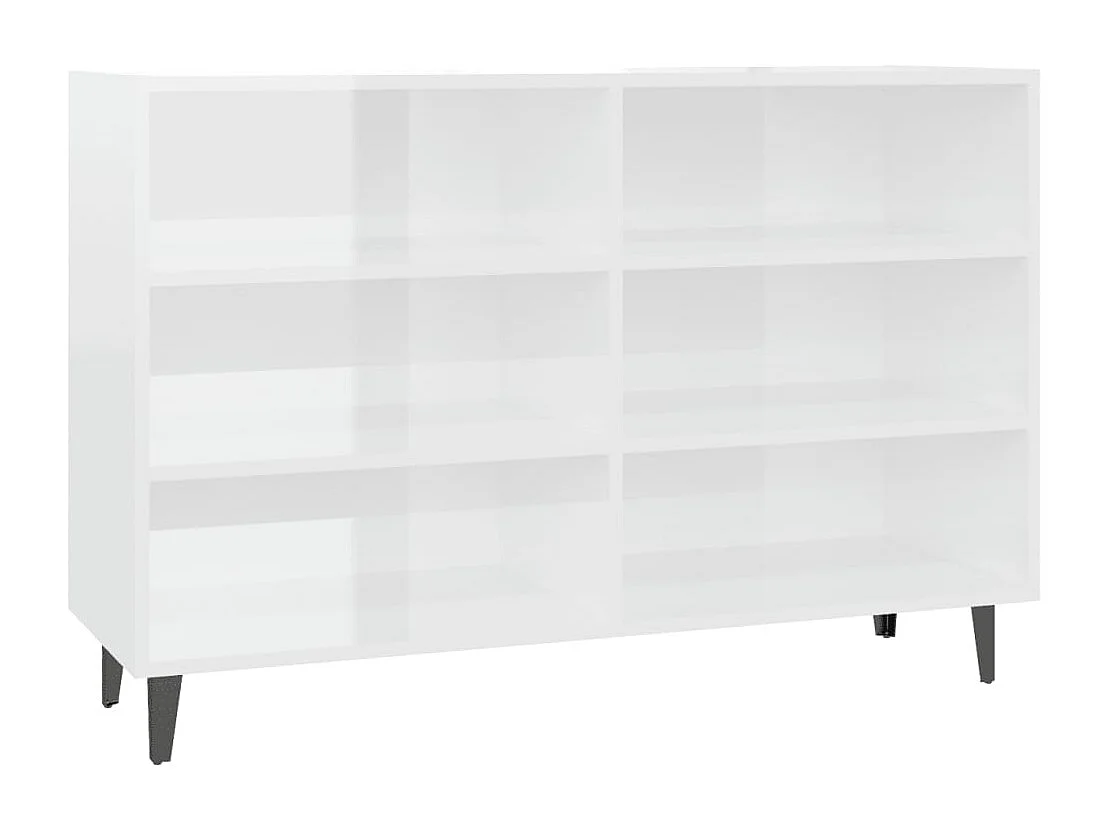 Buffet Blanc brillant 103,5x35x70 cm Aggloméré