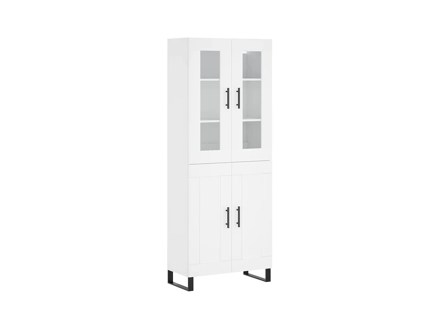 Buffet haut Blanc 69,5x34x180 cm Bois d'ingénierie
