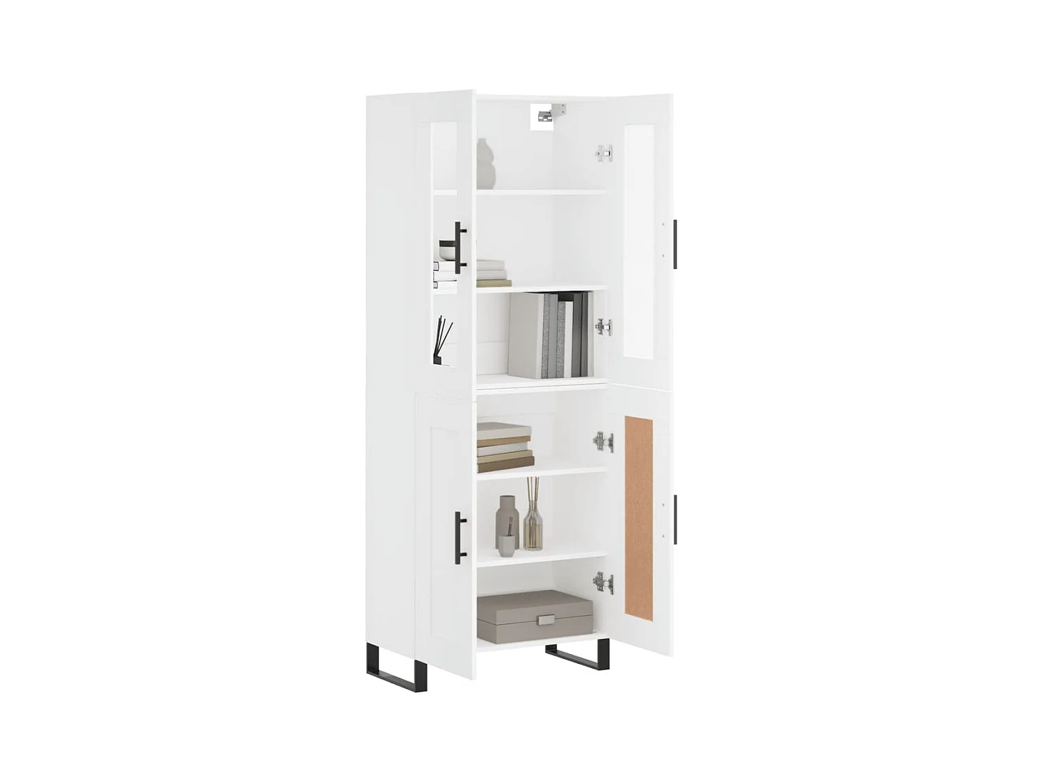 Buffet haut Blanc 69,5x34x180 cm Bois d'ingénierie