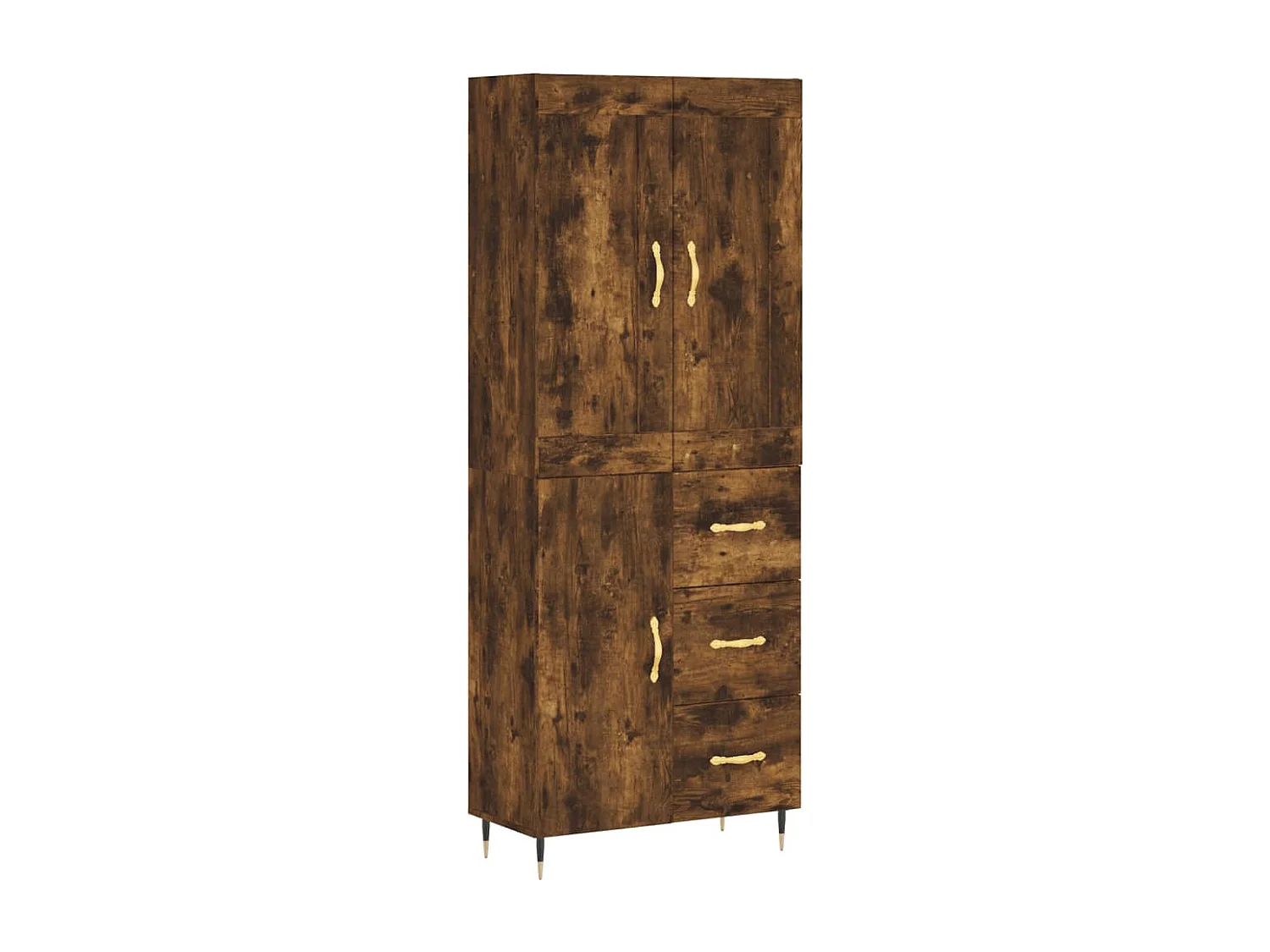 Buffet haut Chêne fumé 69,5x34x180 cm Bois d'ingénierie