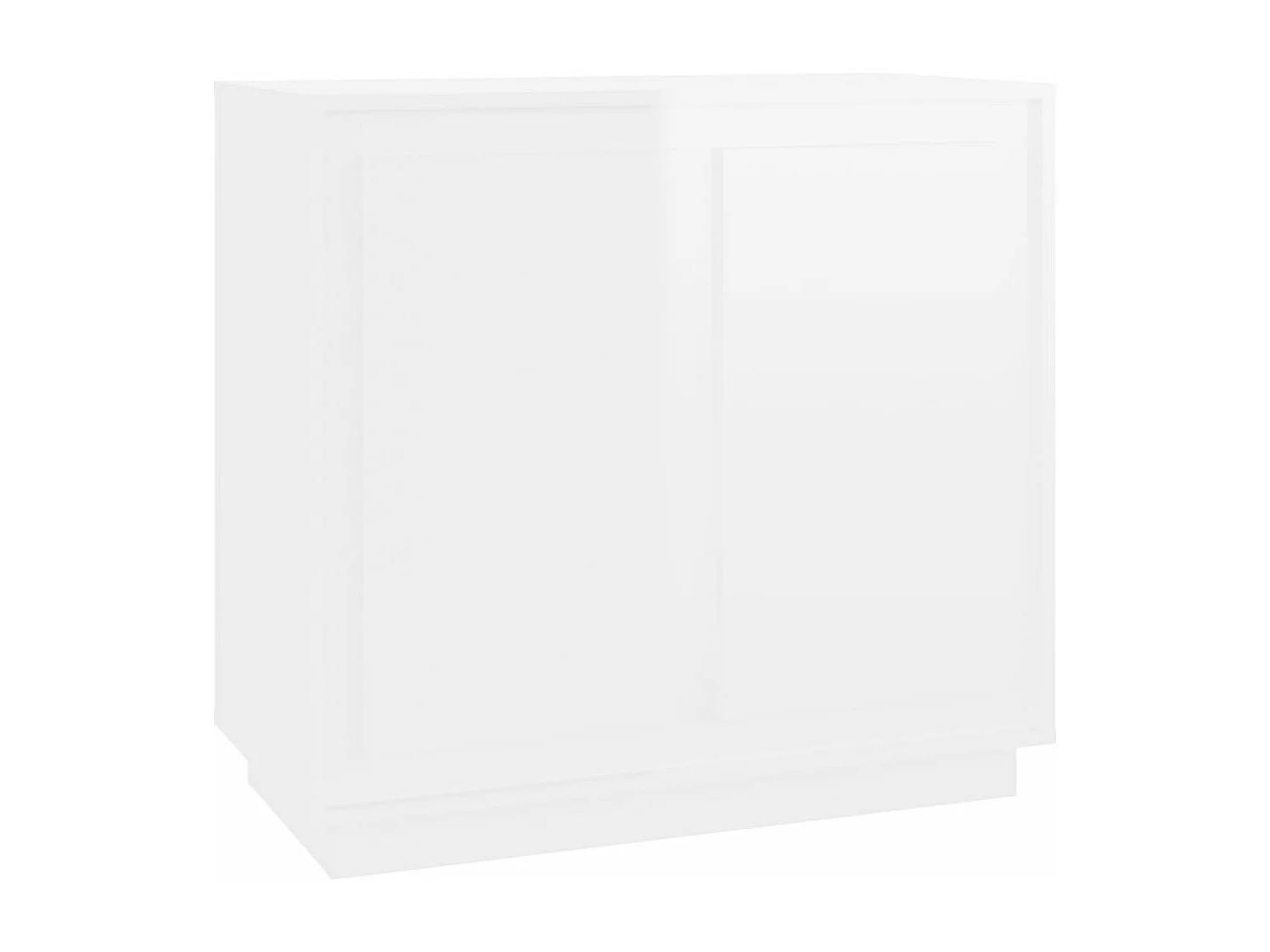 Buffet blanc brillant 80x34x75 cm bois d'ingénierie