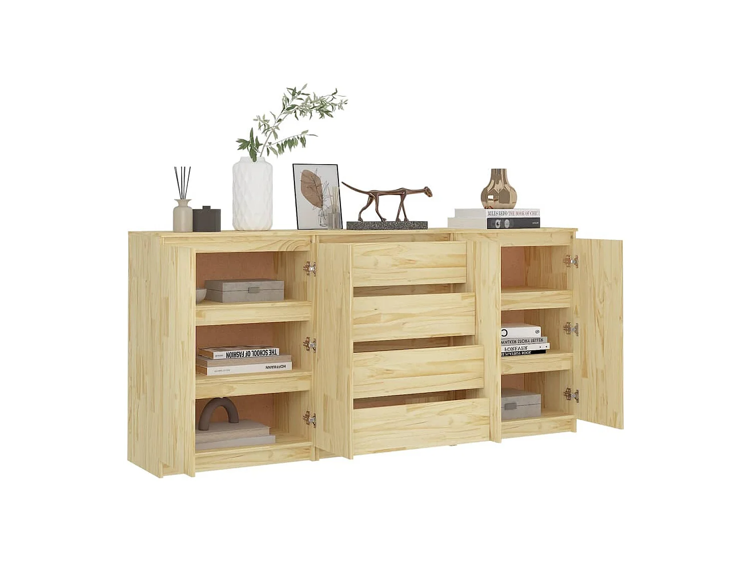 Armoires latérales 3 pièces Bois de pin massif