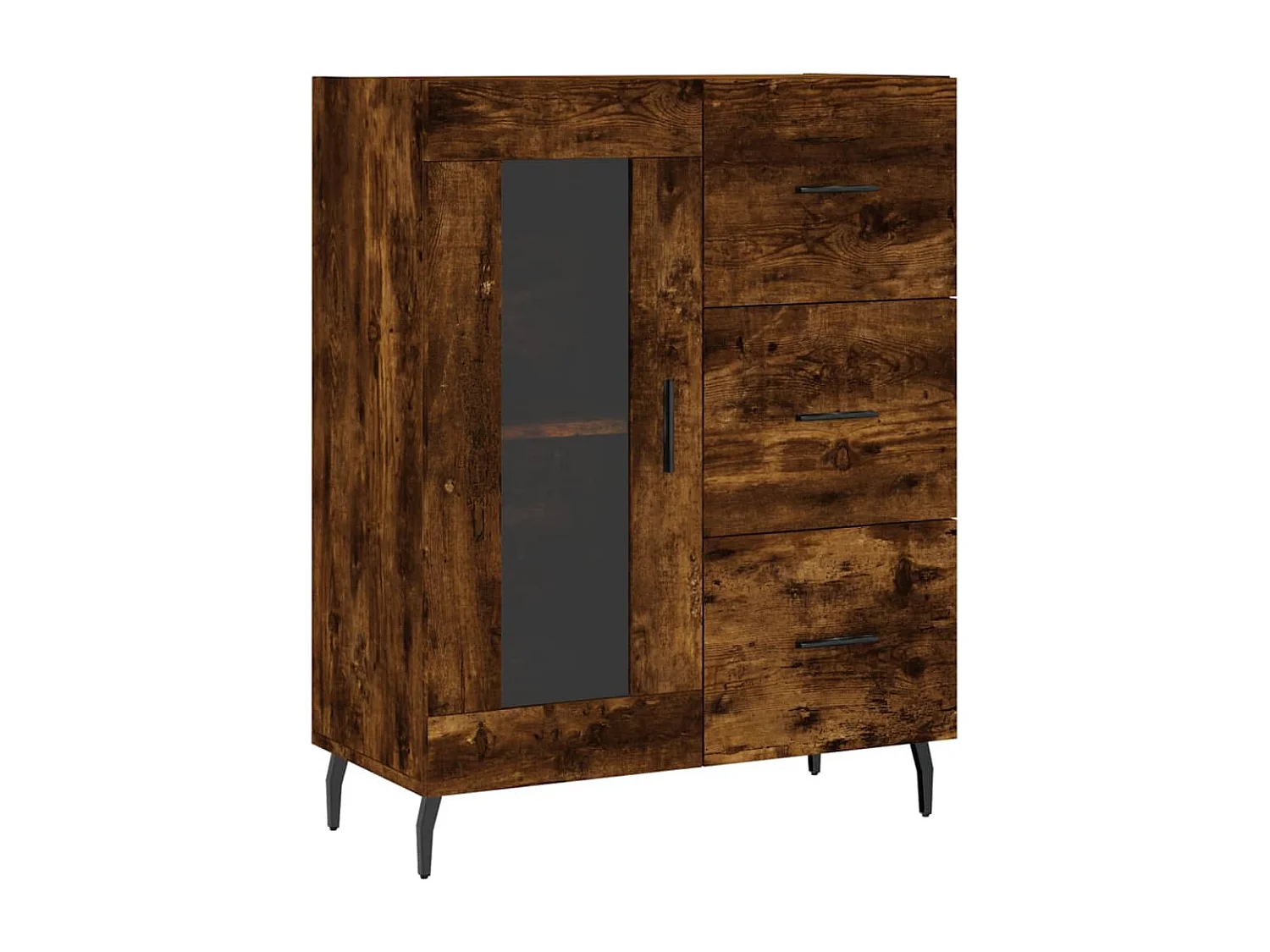 Buffet chêne fumé 69,5x34x90 cm bois d'ingénierie