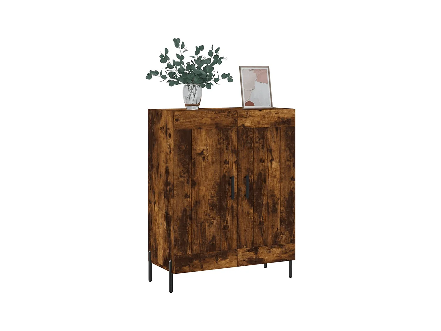 Buffet chêne fumé 69,5x34x90 cm bois d'ingénierie