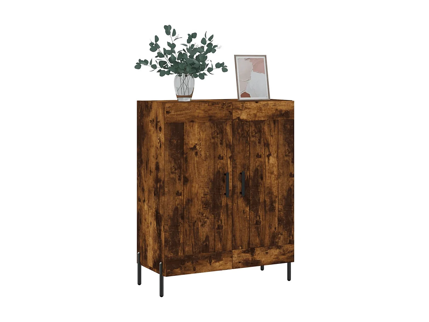 Buffet chêne fumé 69,5x34x90 cm bois d'ingénierie
