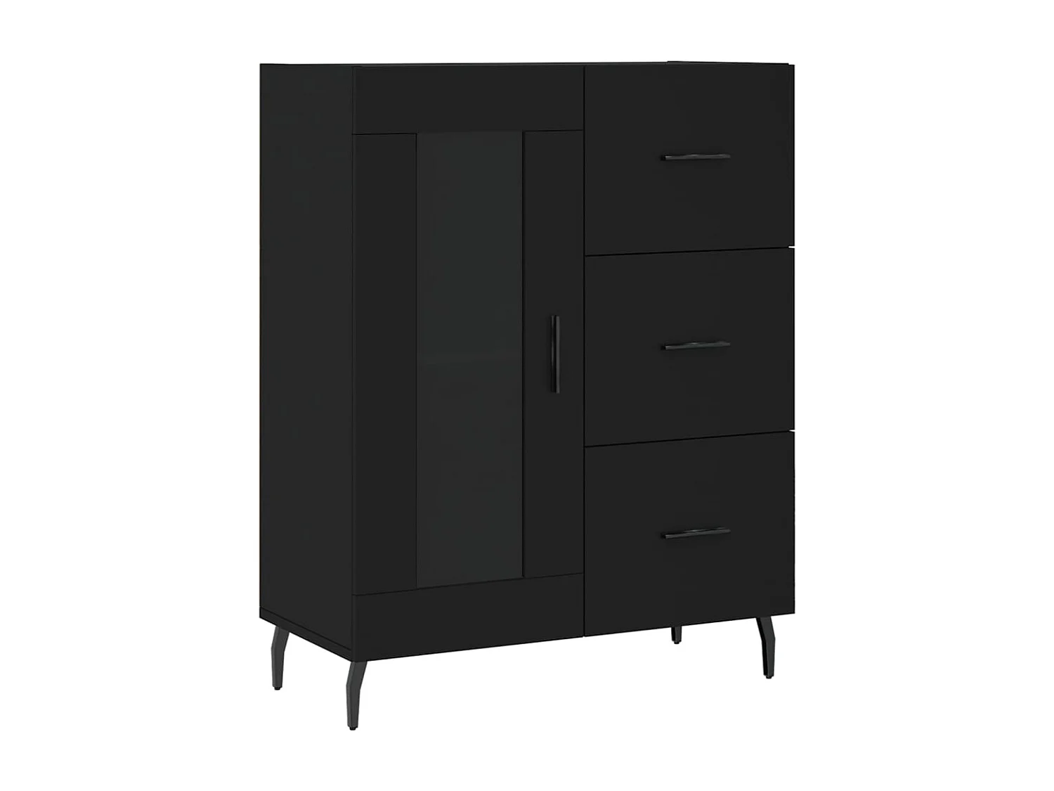 Armário alto 69,5x34x180 cm derivados de madeira preto