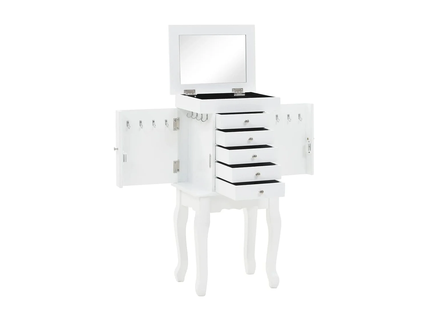 Armoire à bijoux sur pieds Blanc