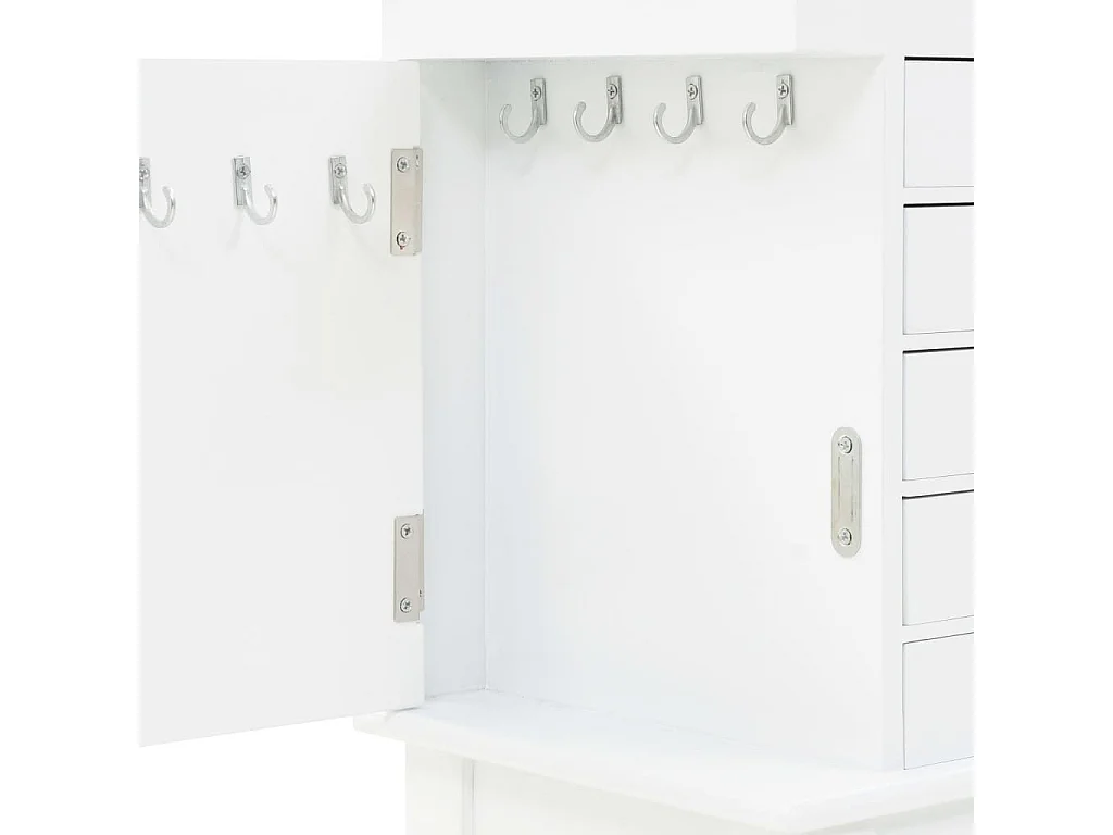Armoire à bijoux sur pieds Blanc