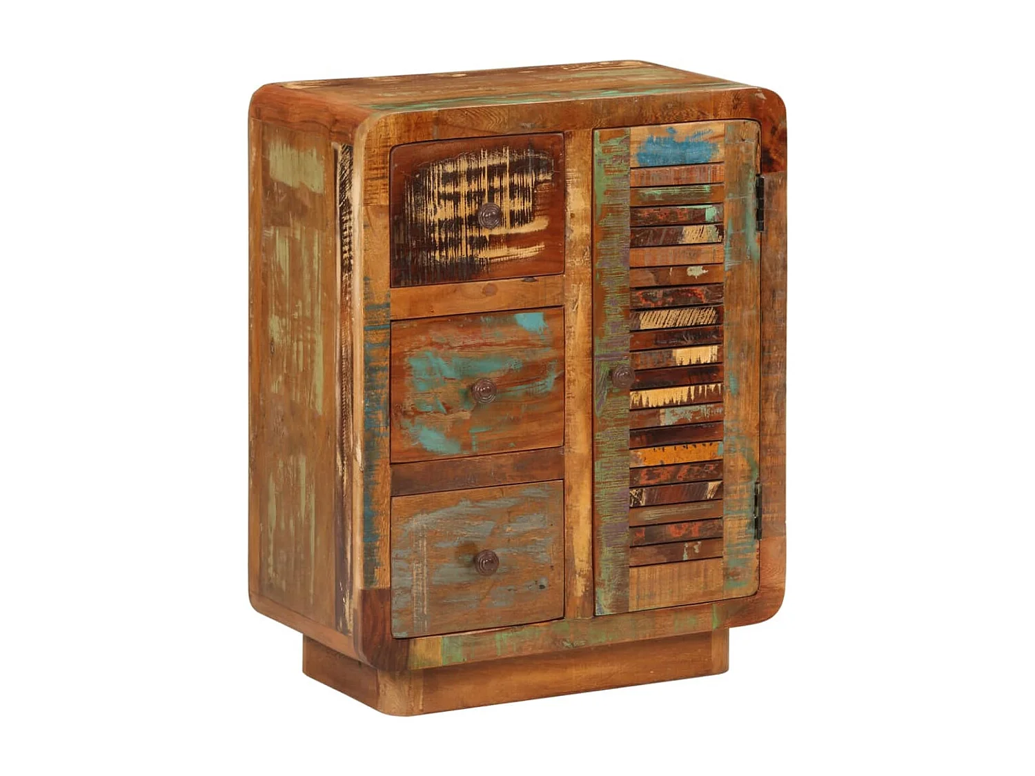 Aparador con 3 cajones de madera maciza reciclada 55x30x70 cm