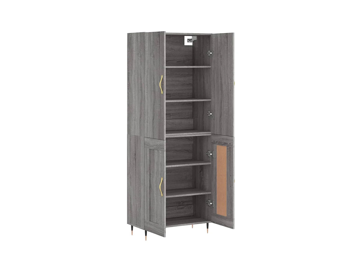 Hoge kast 69,5x34x180 cm bewerkt hout grijs sonoma eikenkleurig