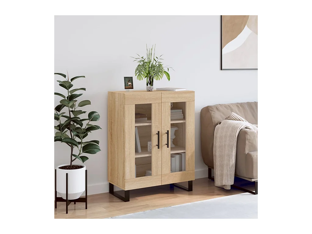 Buffet chêne sonoma 69,5x34x90 cm bois d'ingénierie