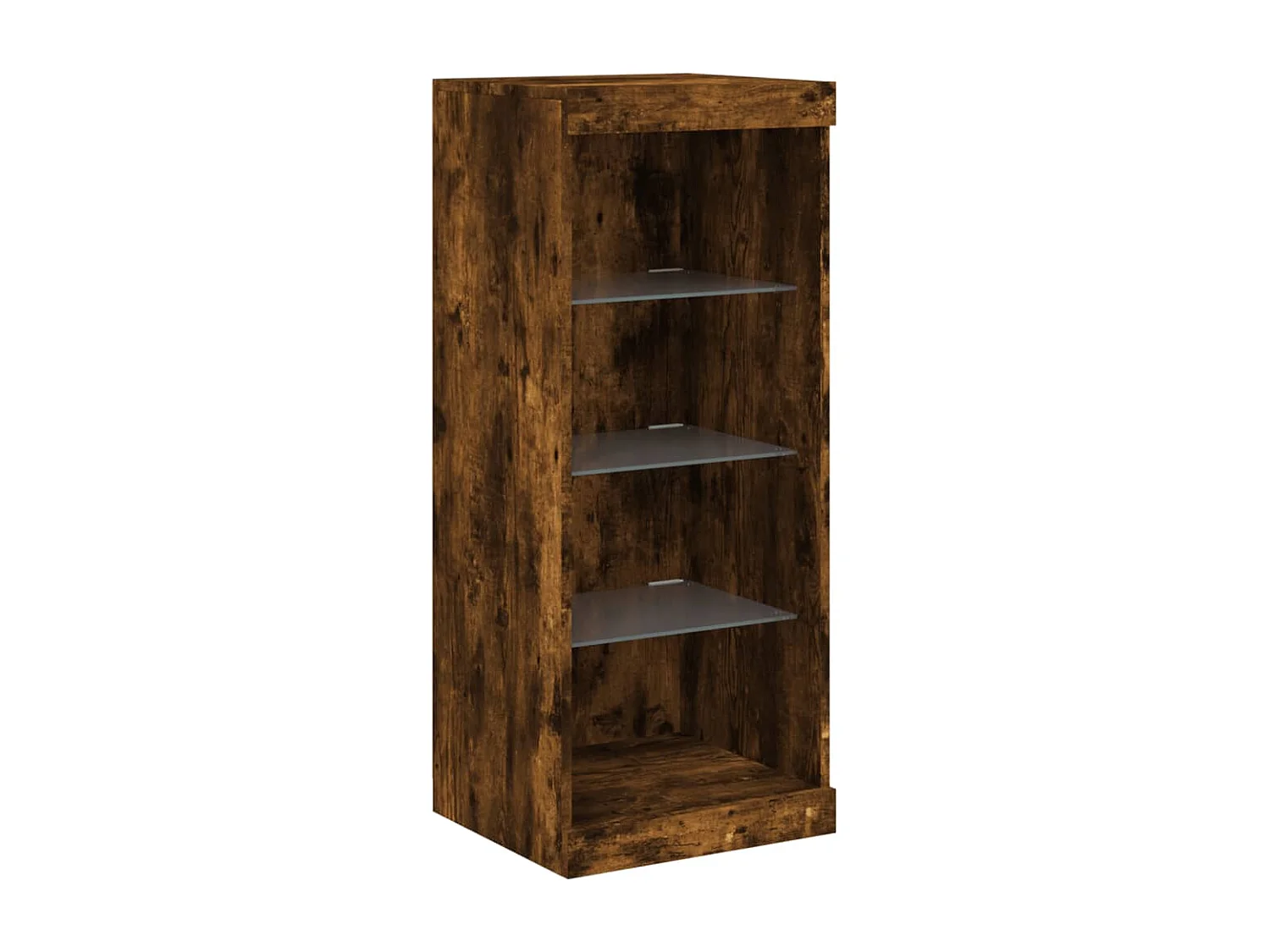 Buffets avec lumières LED 3 pièces chêne fumé bois d'ingénierie