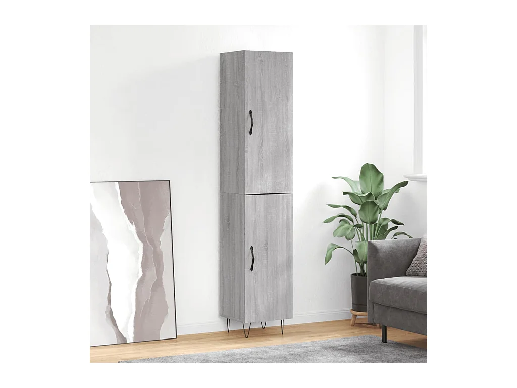 Buffet haut Sonoma gris 34,5x34x180 cm Bois d'ingénierie
