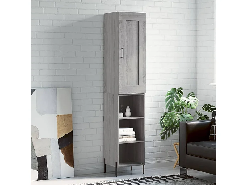 Buffet haut Sonoma gris 34,5x34x180 cm Bois d'ingénierie