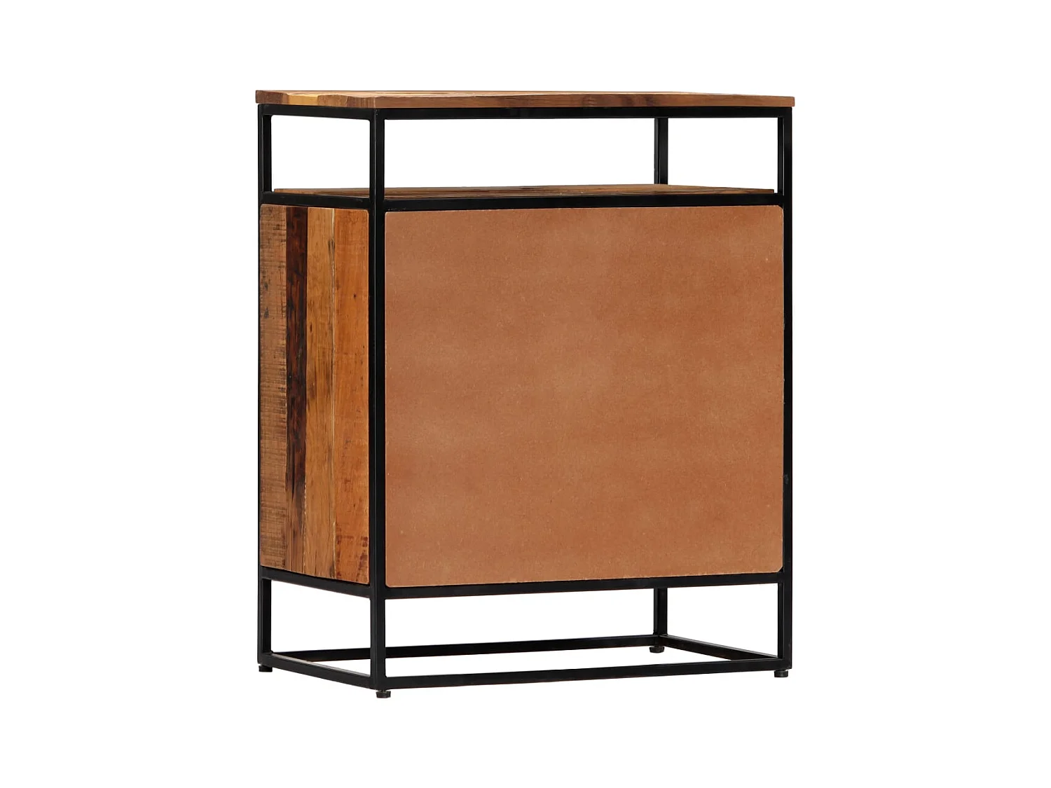 Aparador de madera maciza reciclada y acero 60x35x76 cm