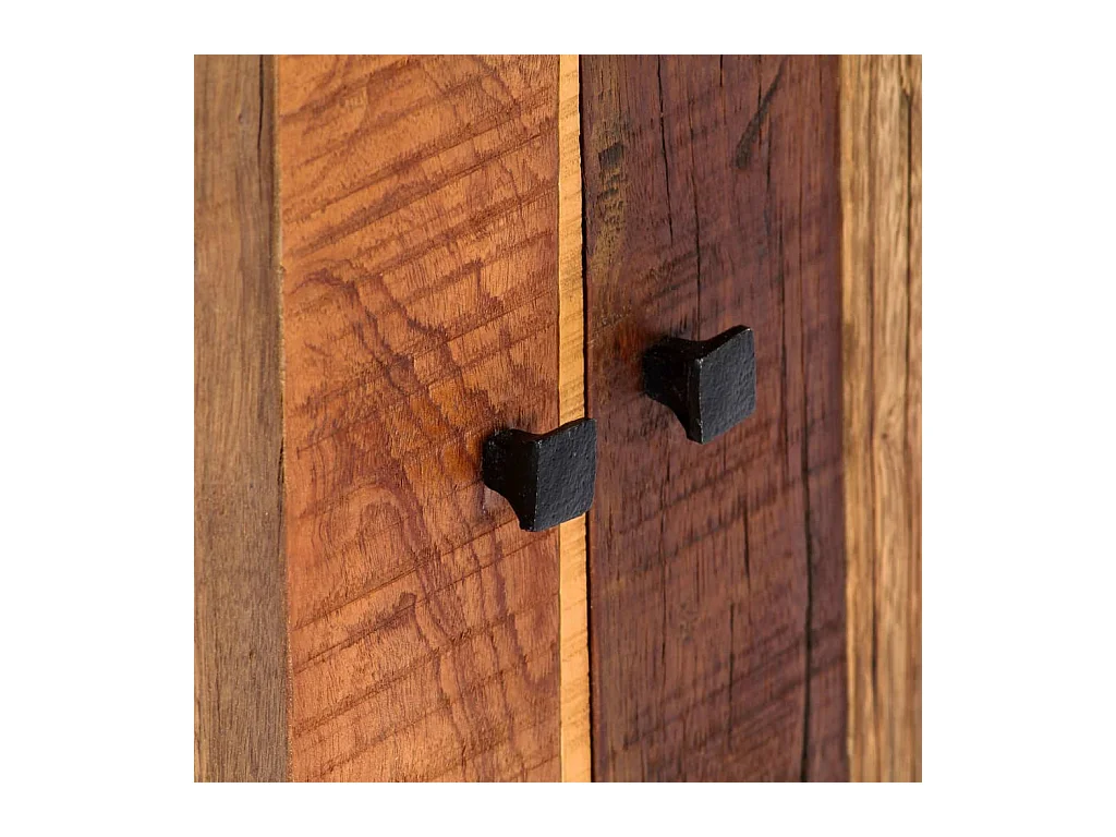 Aparador de madera maciza reciclada y acero 60x35x76 cm
