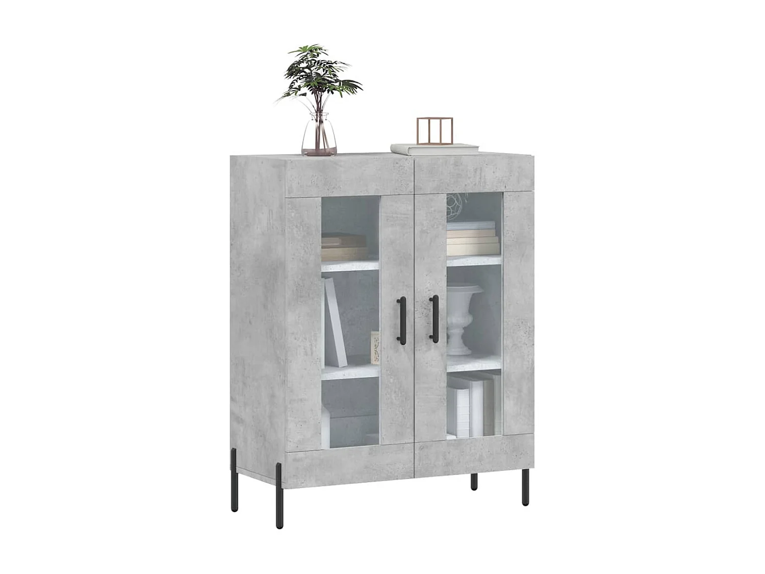 Buffet gris béton 69,5x34x90 cm bois d'ingénierie