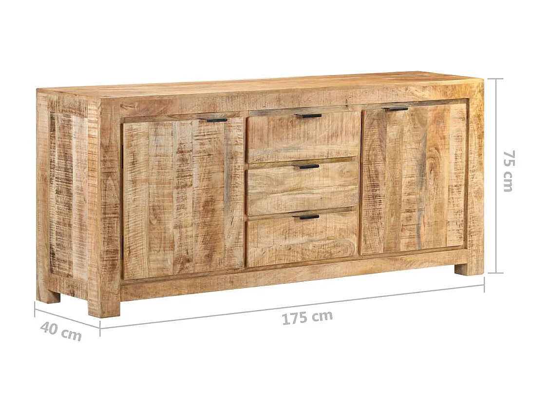 Buffet 175x40x75 cm Bois de manguier brut