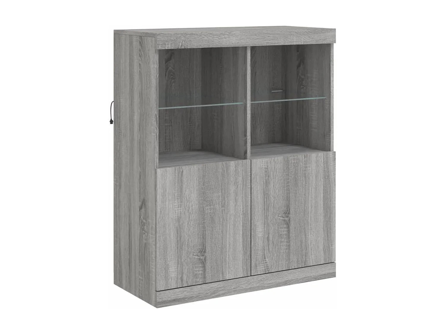 Aparador com luzes LED 283x37x100 cm cinzento sonoma