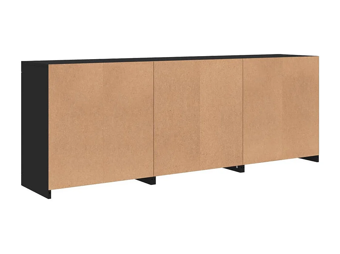 Buffet avec lumières LED noir 181,5x37x67 cm