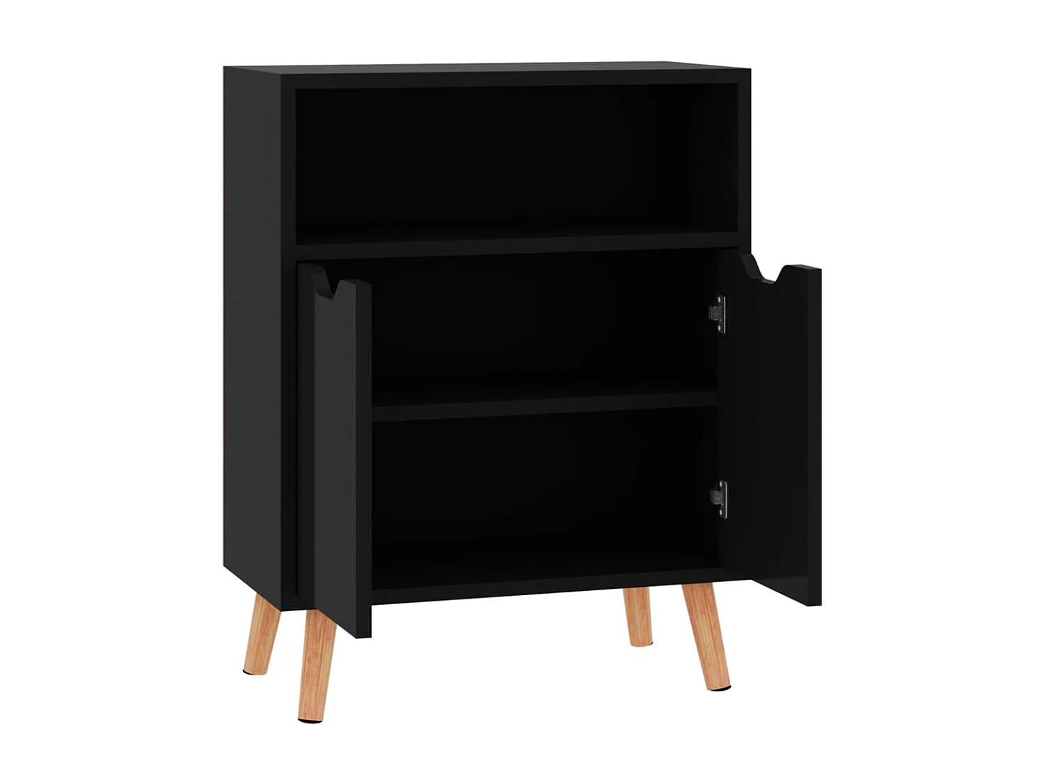 Buffet Noir brillant 60x30x72 cm Aggloméré