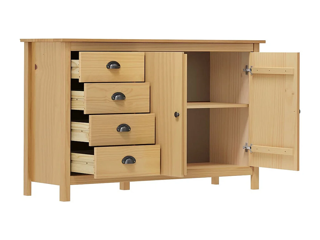 Aparador Hill 130x40x80 cm pinho maciço castanho mel