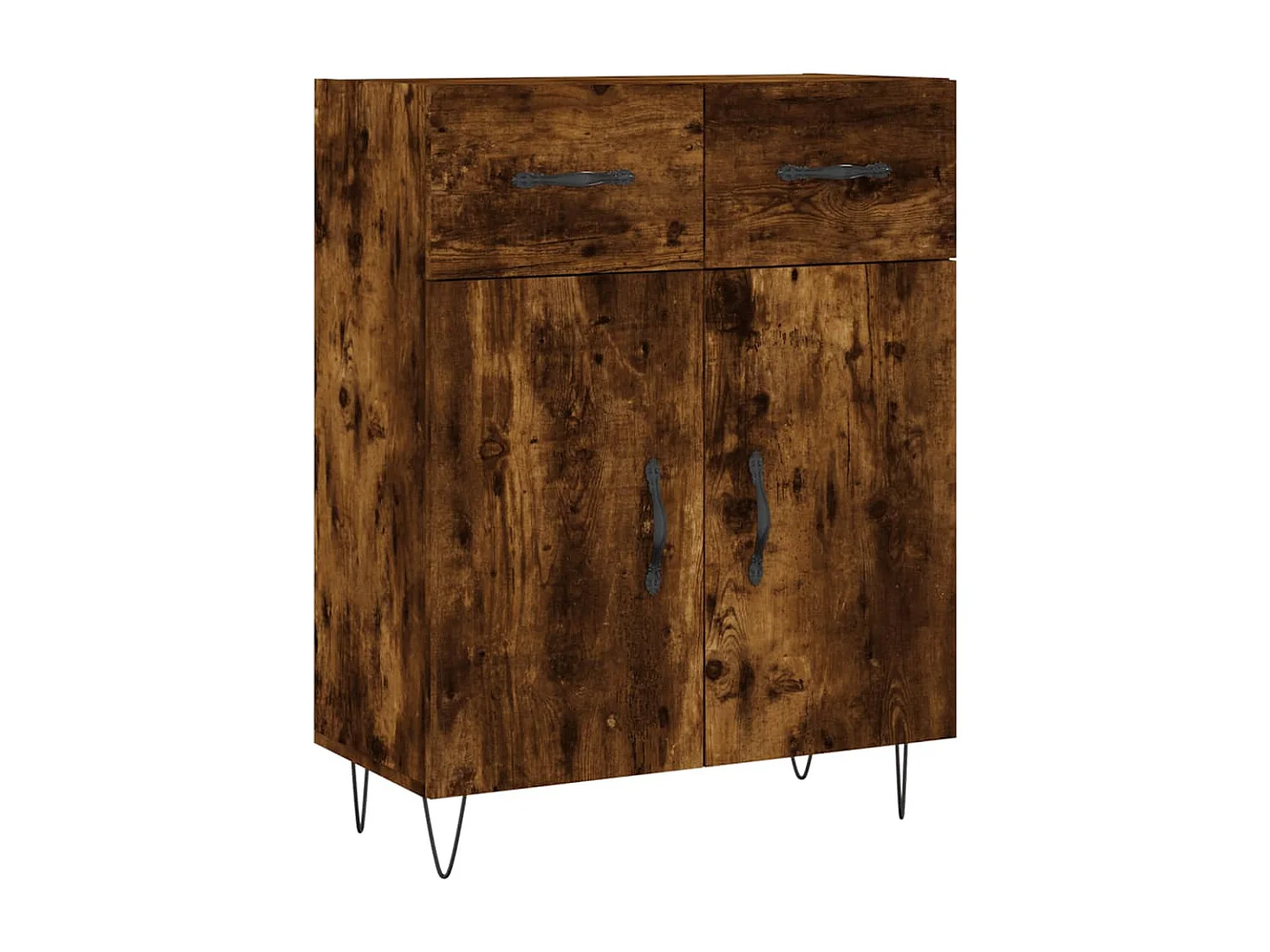 Buffet chêne fumé 69,5x34x90 cm bois d'ingénierie